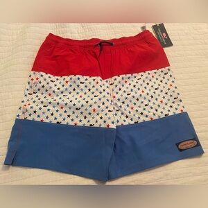 Boys Vineyard Vines Americana Swim Trunks - NEW - Size L (16)